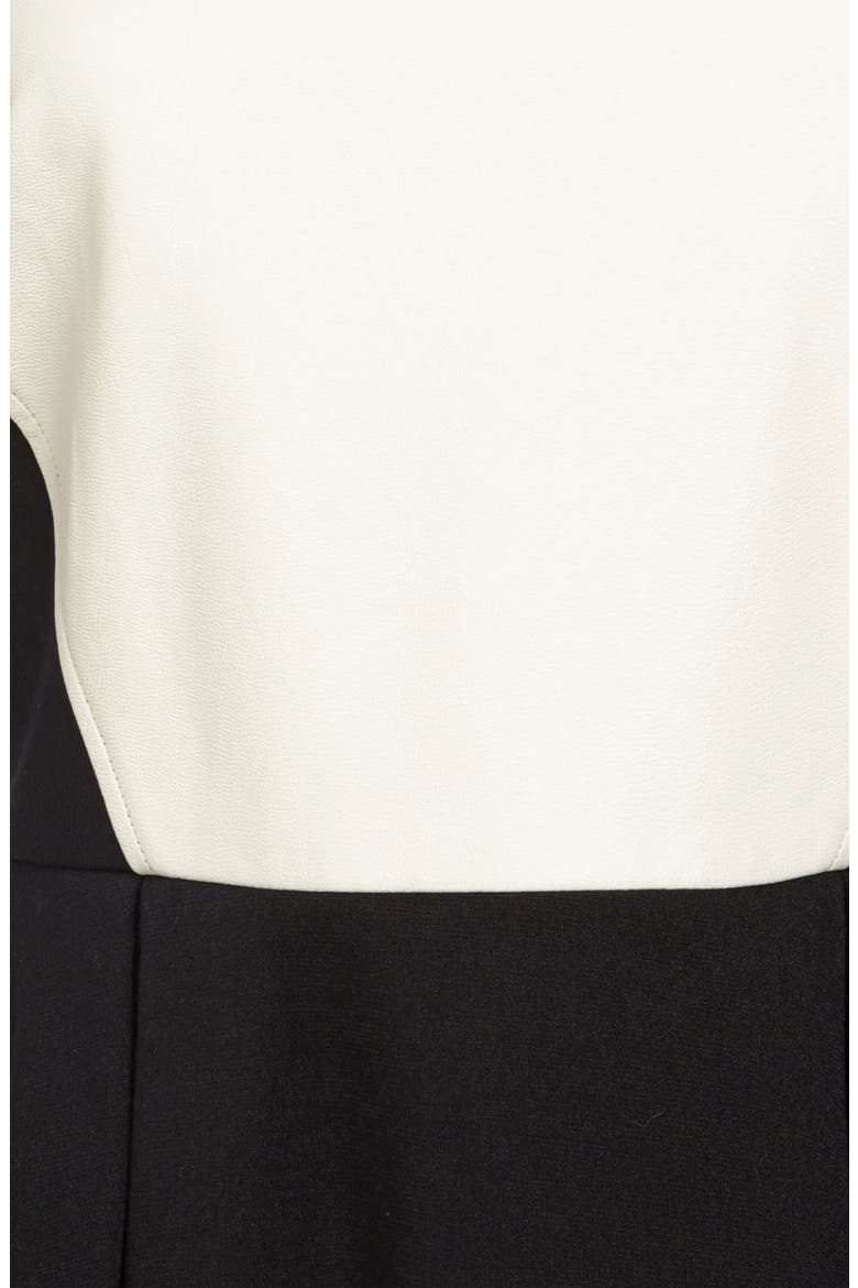 ASTR Faux Leather Front Peplum Tank, Alternate, color, BLACK/ WHITE
