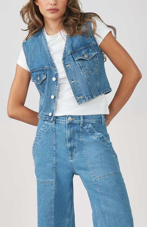 Shop Lola Jeans Carter Cropped Vest In Vintage Nostalgia