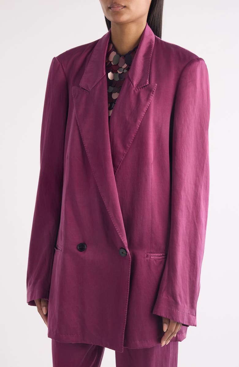 Dries Van Noten Blink Double Breasted Oversize Twill Jacket, Alternate, color, Raspberry