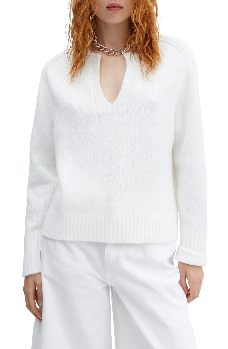 MANGO Notch Neck Sweater, Main, color, 