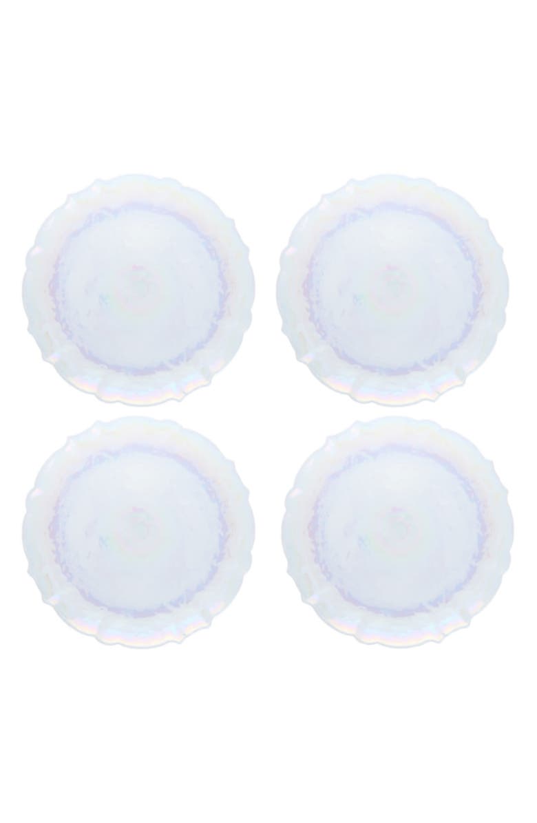 Fortessa Lorelei Set of 4 Iridescent Dinner Plates, Main, color, Clear