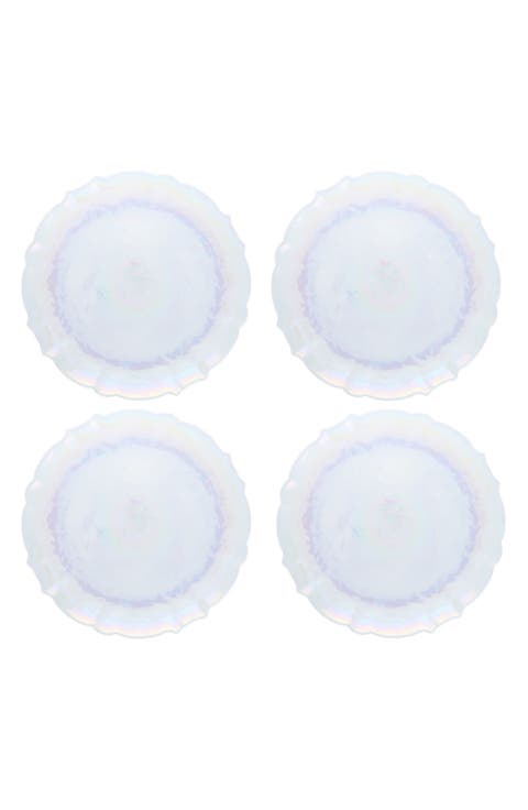 Lorelei Set of 4 Iridescent Dinner Plates