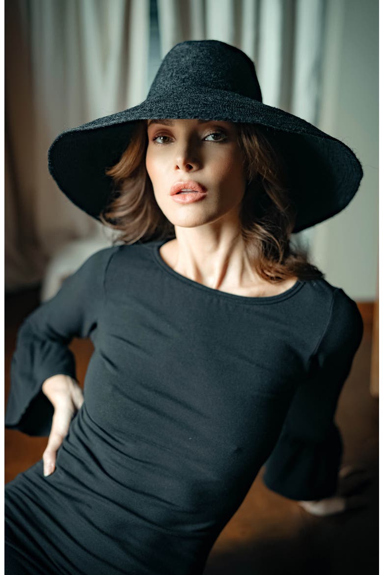The Riri Jute Handwoven Straw Hat, Alternate, color, Black