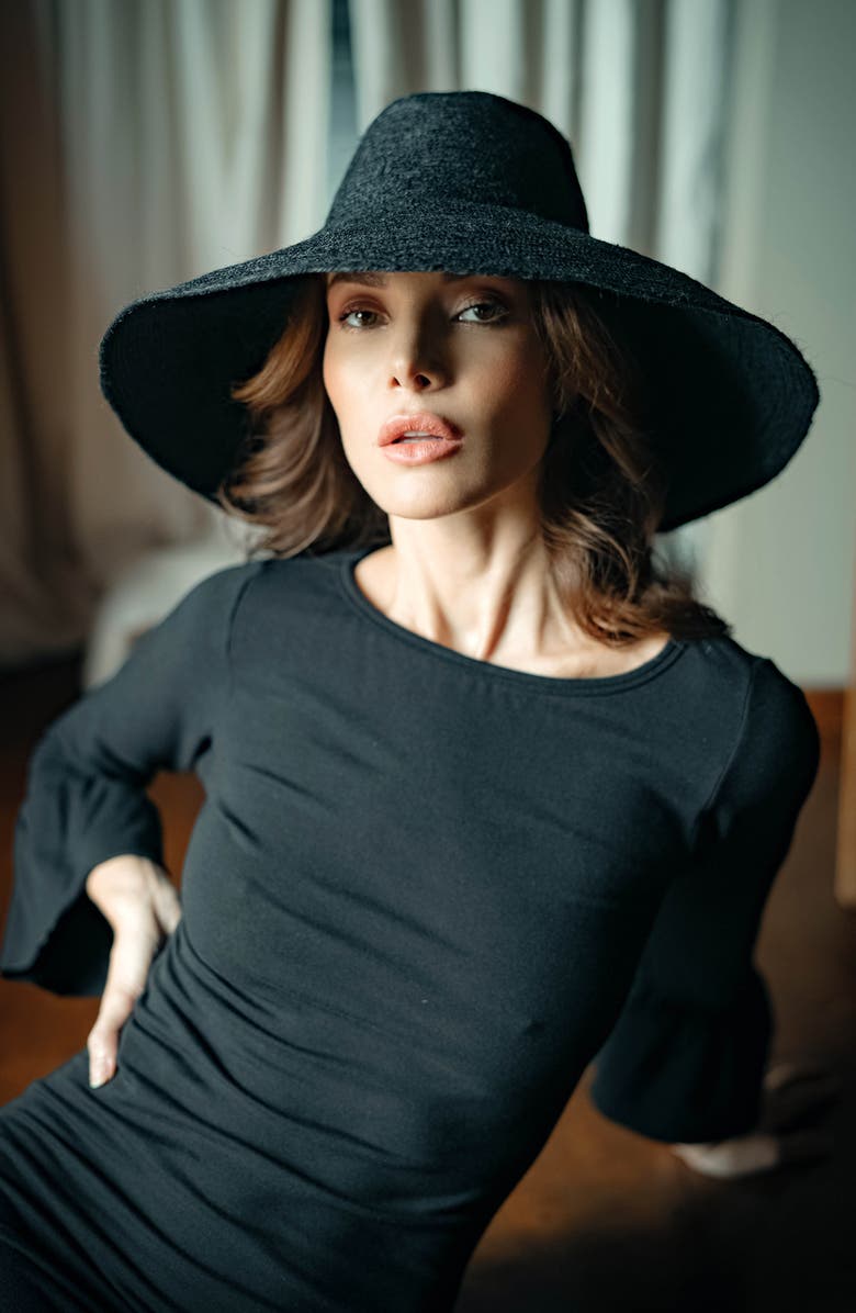 BRUNNA.CO The Riri Jute Handwoven Straw Hat, Alternate, color, Black