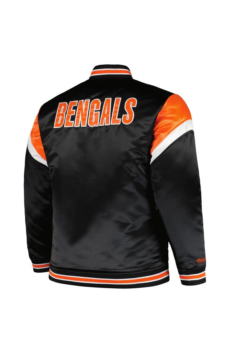 Mitchell & Ness Men's Mitchell & Ness  Black Cincinnati Bengals Big & Tall Satin Full-Snap Jacket, Alternate, color, 