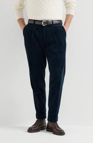 Brunello Cucinelli Garment-dyed trousers in cotton corduroy with pleat