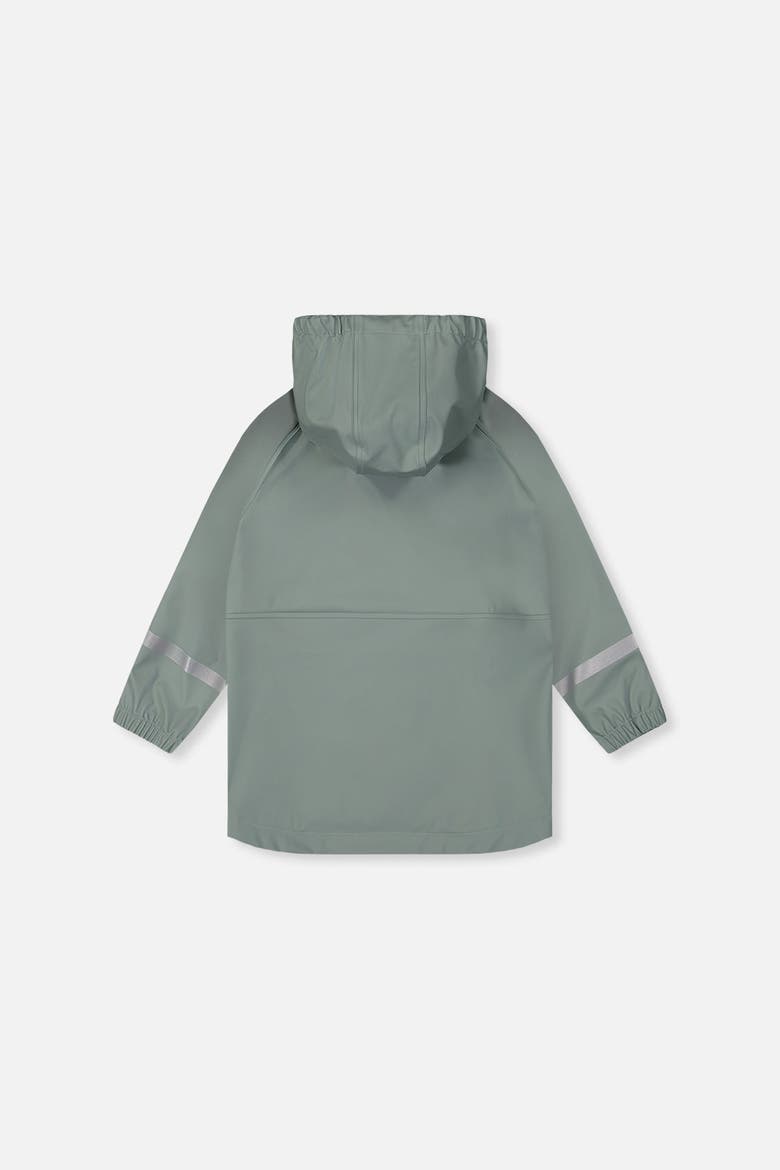 Color Block Hooded Reflective Rain Jacket, Alternate, color, Sage Green