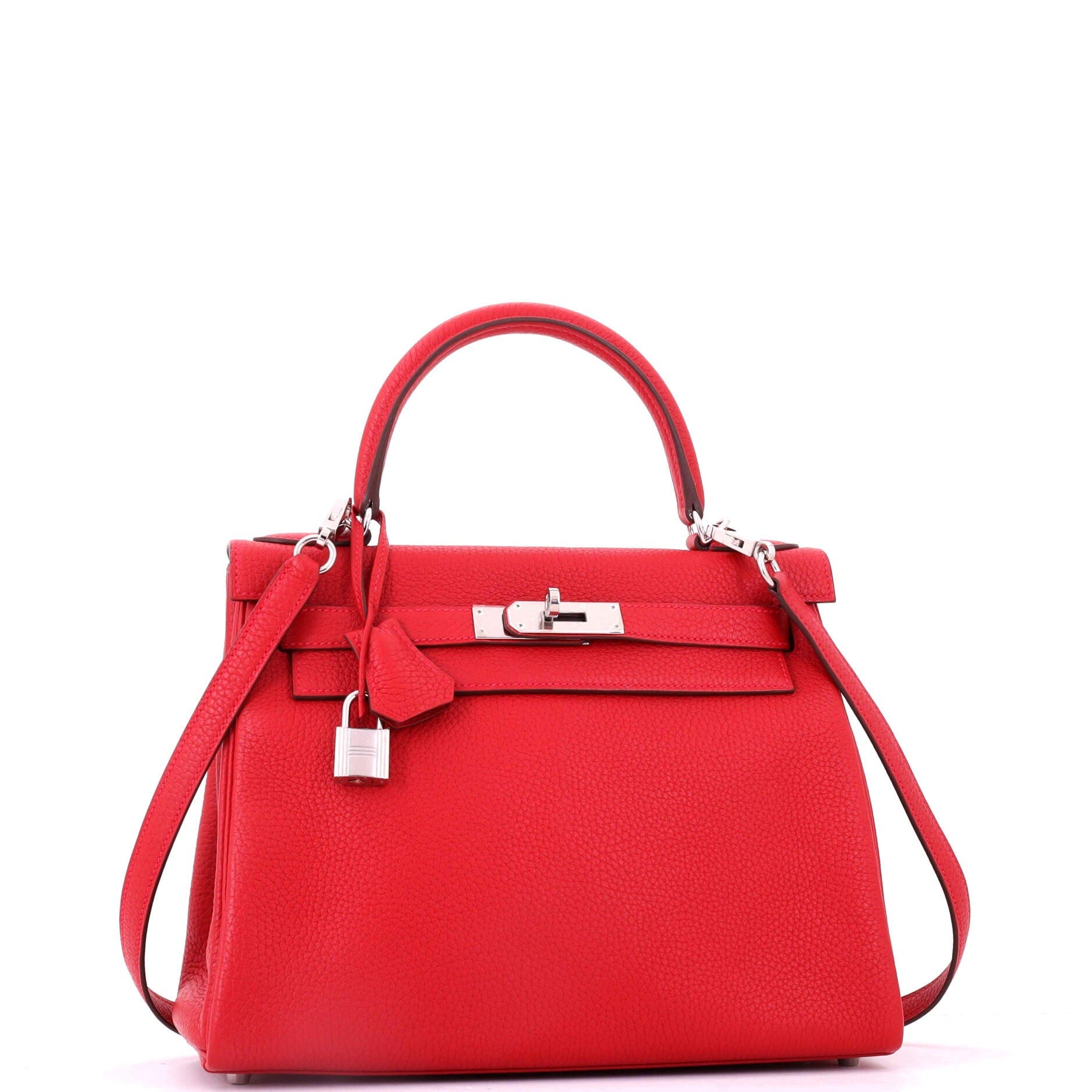 Kelly Handbag Red Togo with Palladium Hardware 28, Alternate, color, Red