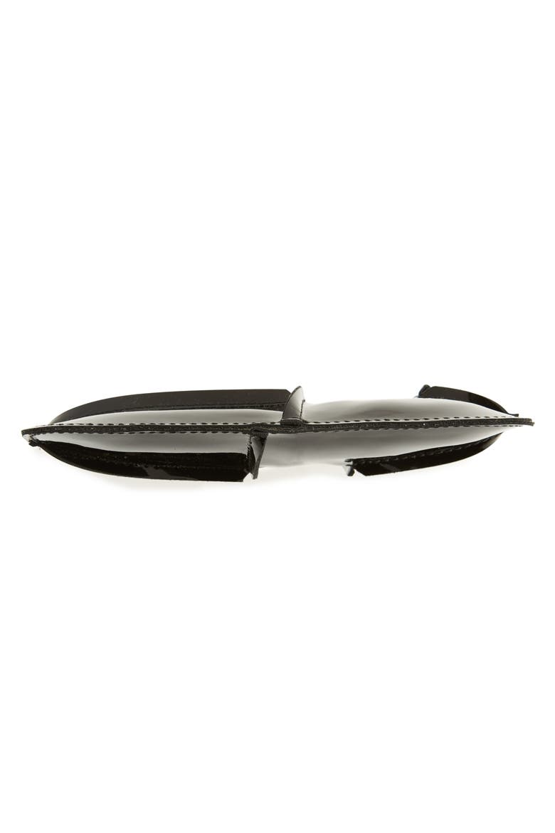 Seam Detail Leather Zip Pouch, Alternate, color, BLACK