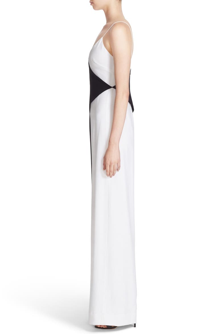 Colorblock Wide Leg Jumpsuit, Alternate, color, BLACK/ WHITE