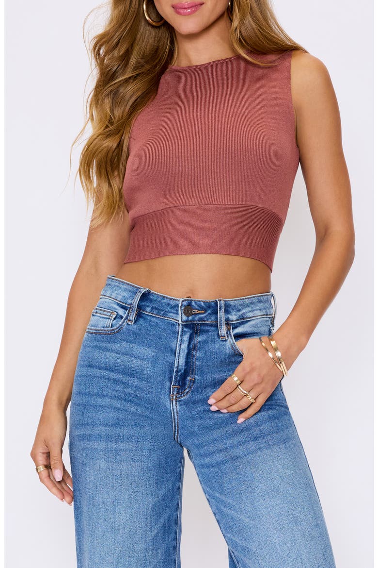 Colbie Tie Back Sweater Tank, Main, color, BROWN