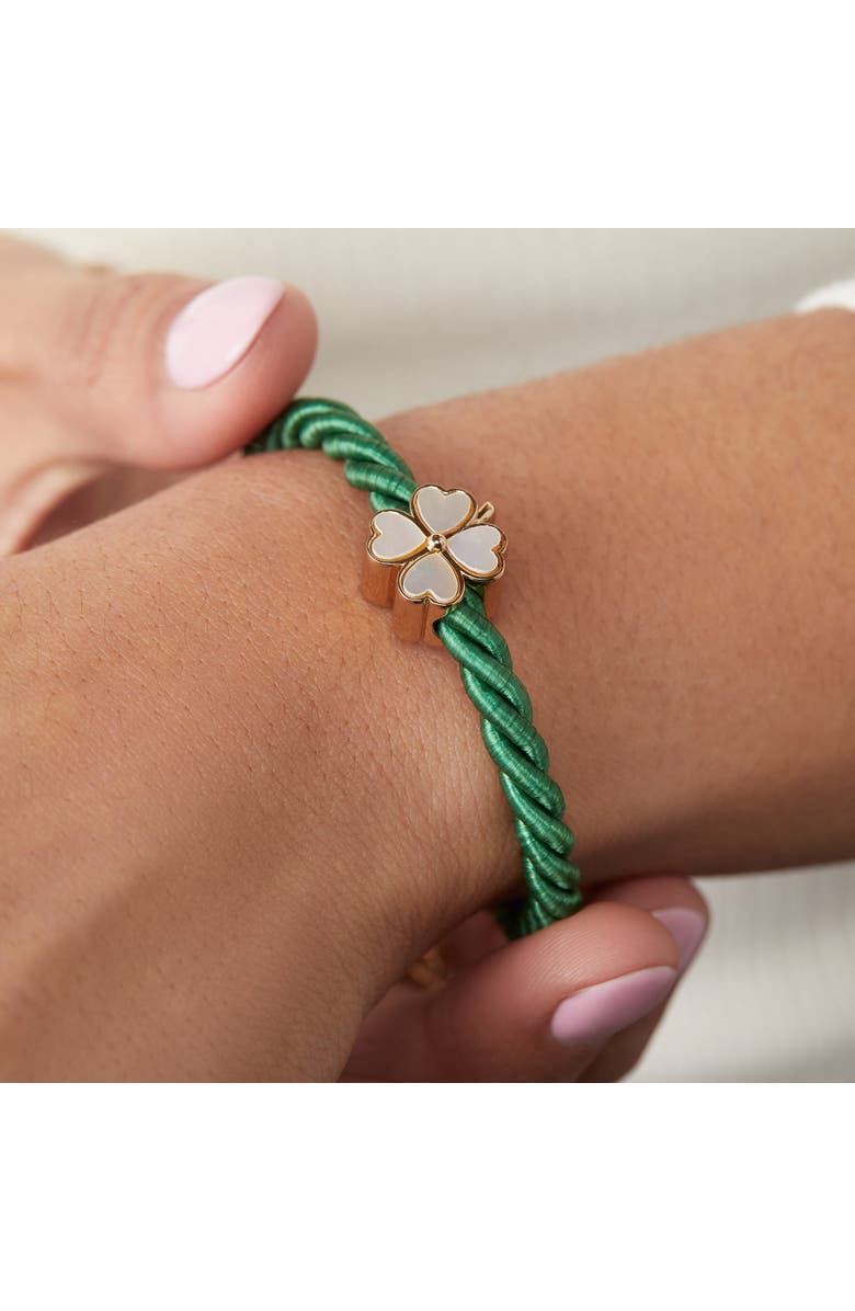 Alex and Ani Four Leaf Clover Cord Bracelet, Alternate, color,