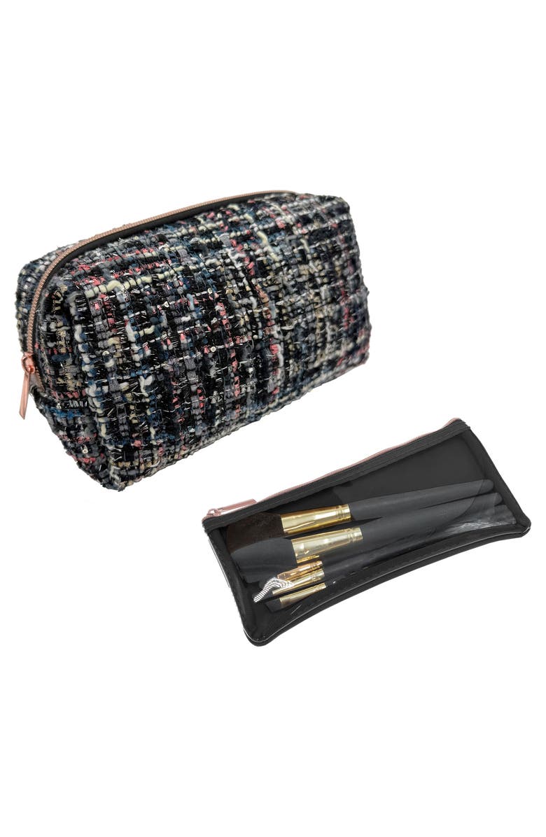 MYTAGALONGS Cosmetic Loaf Bag & Brush Pouch Set, Alternate, color, Black Multi