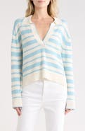 Simkhai Miller Stripe Cotton & Silk Polo Sweater