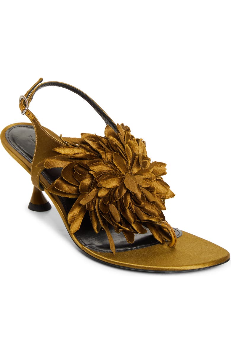Proenza Schouler Satin Flower Sandal, Main, color, Pistachio