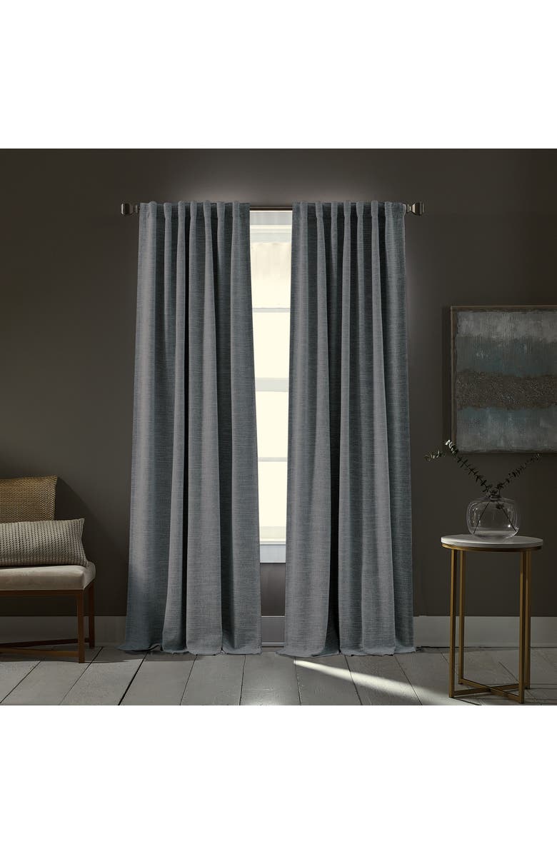 DKNY Bennett Set of 2 Blackout Curtain Panels, Alternate, color, Grey