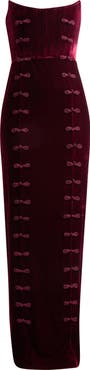 SAU LEE Vesper Strapless Velvet Gown