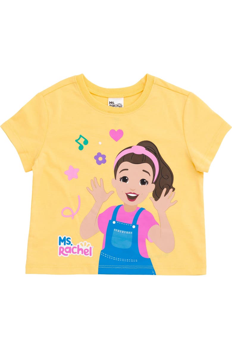 2-Piece T-Shirt and Shorts Set, Alternate, color, Ms Rachel Yellow Pink