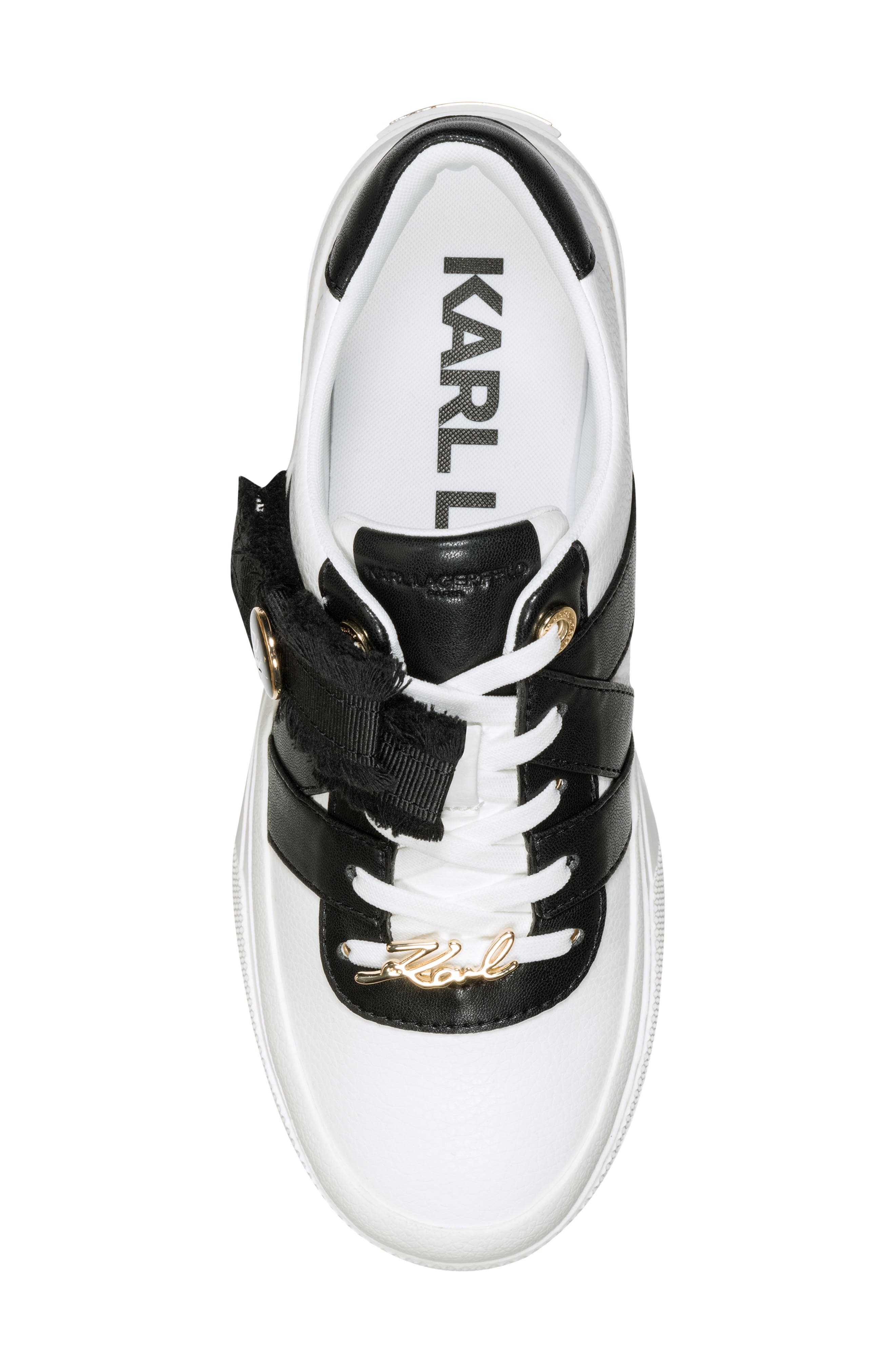 KARL LAGERFELD PARIS Greysen Platform Sneaker, Alternate, color, Bright White/ Black