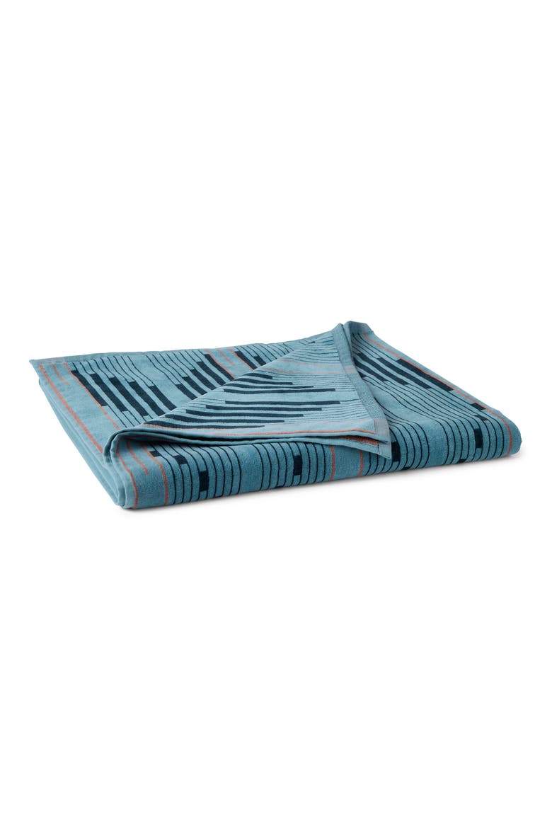 Morelia Jacquard Organic Cotton Beach Towel, Main, color, POND