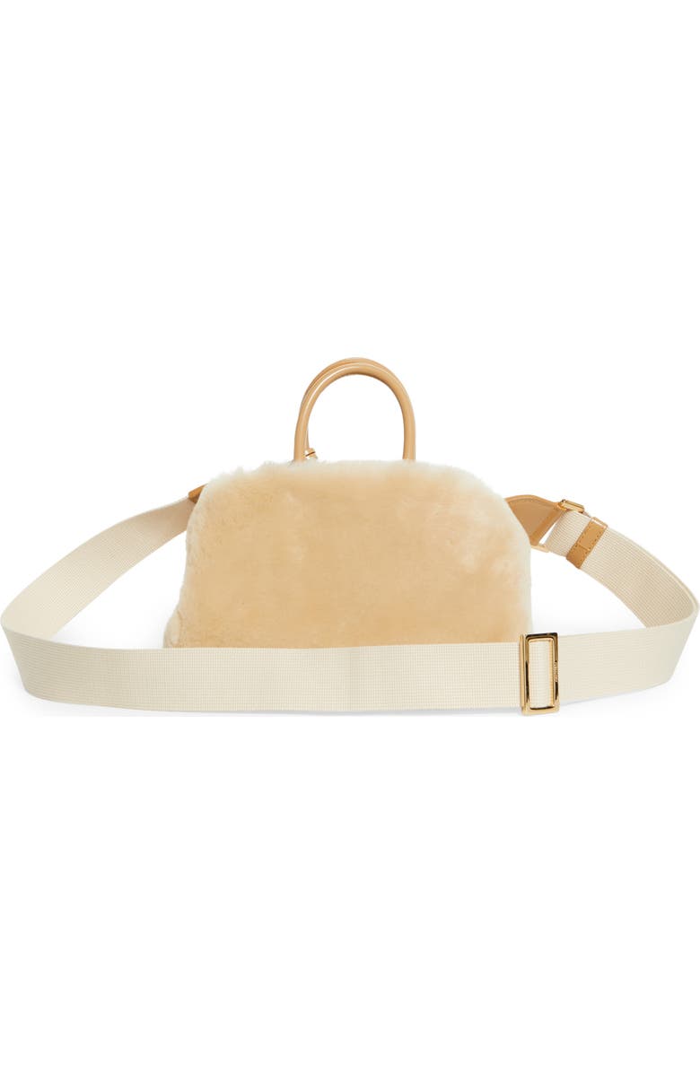 FERRAGAMO Mini Hug Genuine Shearling Top Handle Bag, Alternate, color, Naturale/ Camel