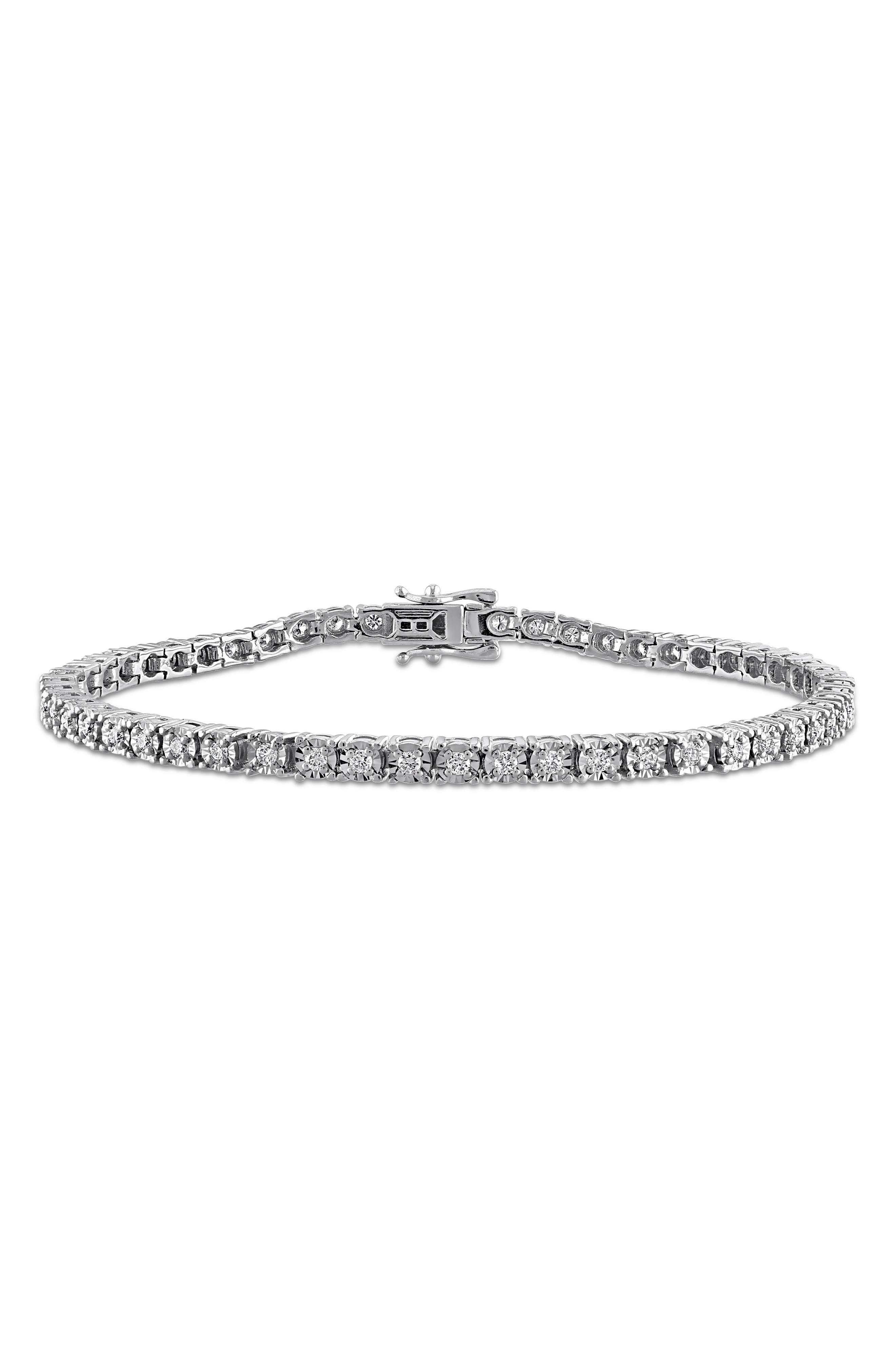 Created Forever Sterling Silver Lab Grown Diamond Tennis Bracelet