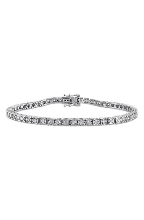 Sterling Silver Lab Grown Diamond Tennis Bracelet