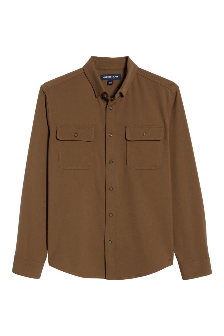 Upstate Stretch Flannel Button-Up Shirt, Alternate, color, OLIVE BRANCH SOLID