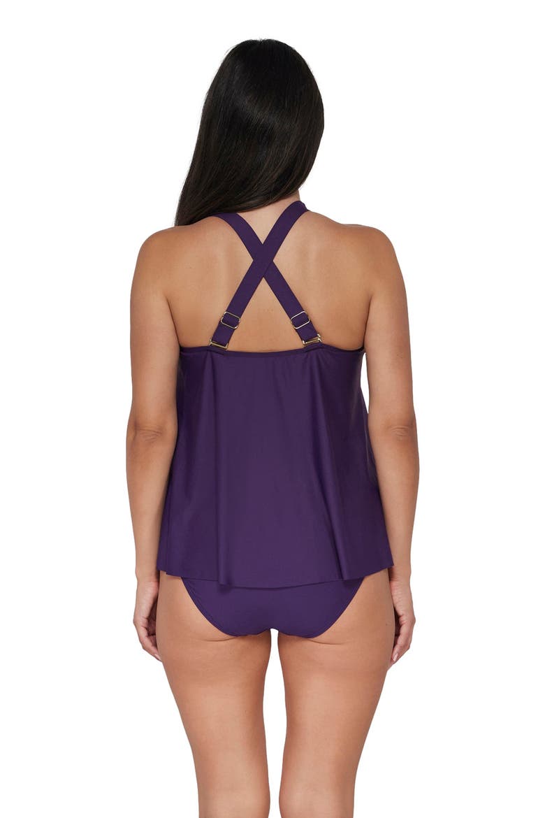 Sadie Tankini Swimsuit Top, Alternate, color, Paradise Plum