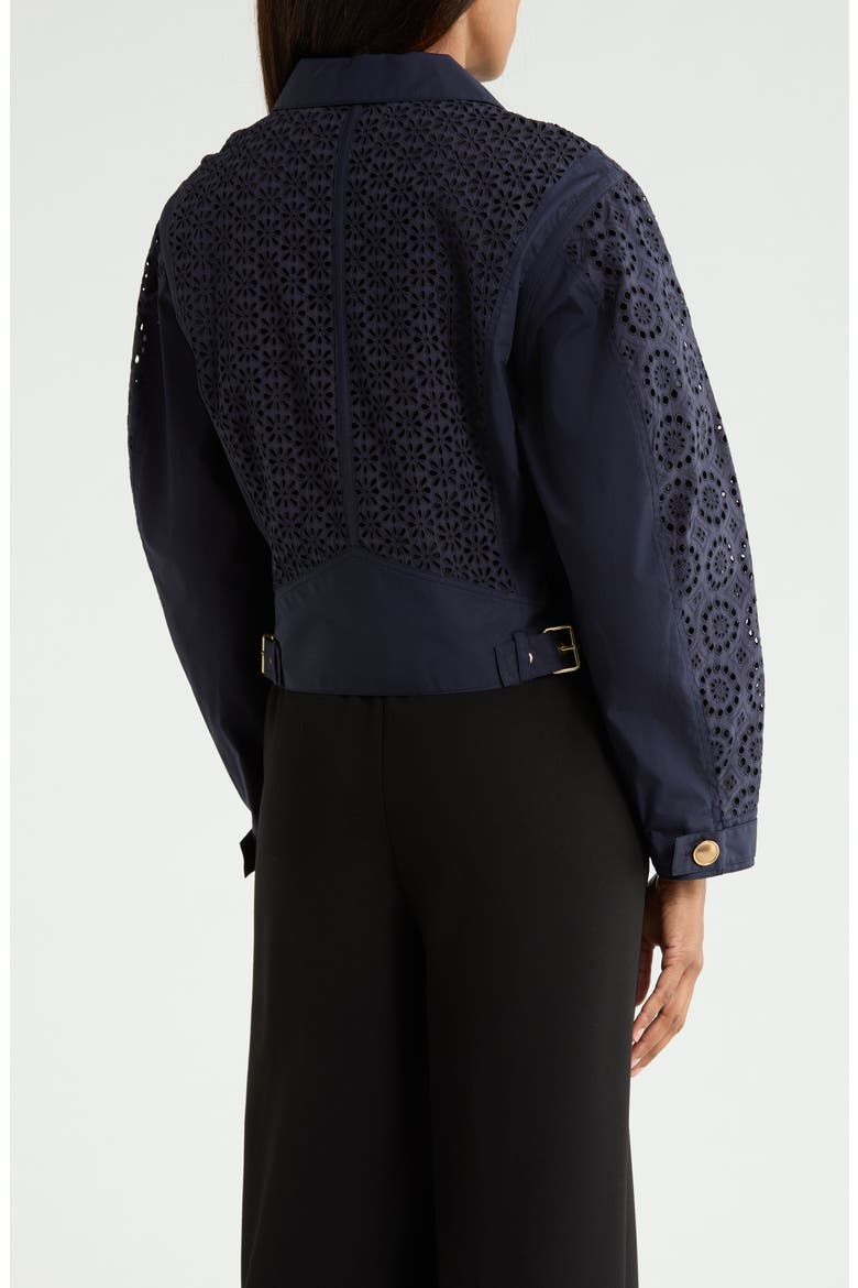 Broderie Anglaise Eyelet Jacket, Alternate, color, MIDNIGHT