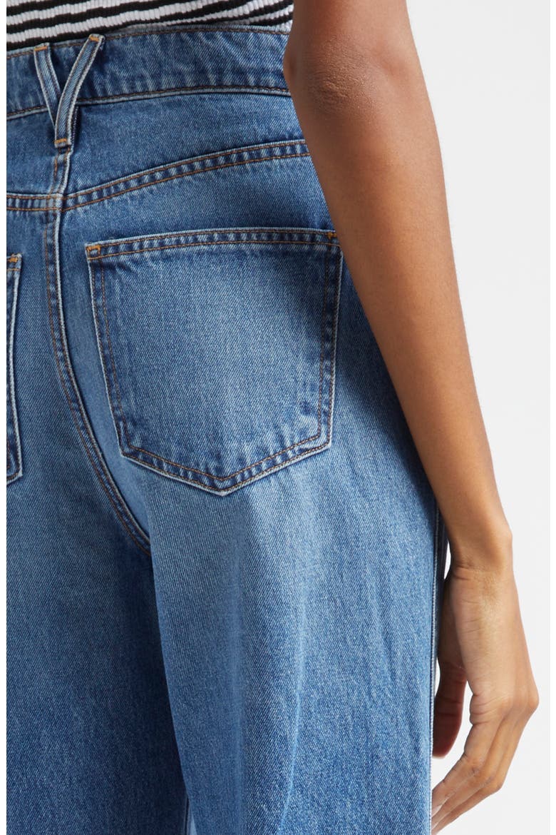 Dylan Cuffed High Waist Relaxed Straight Leg Jeans, Alternate, color, SEASIDE WATER