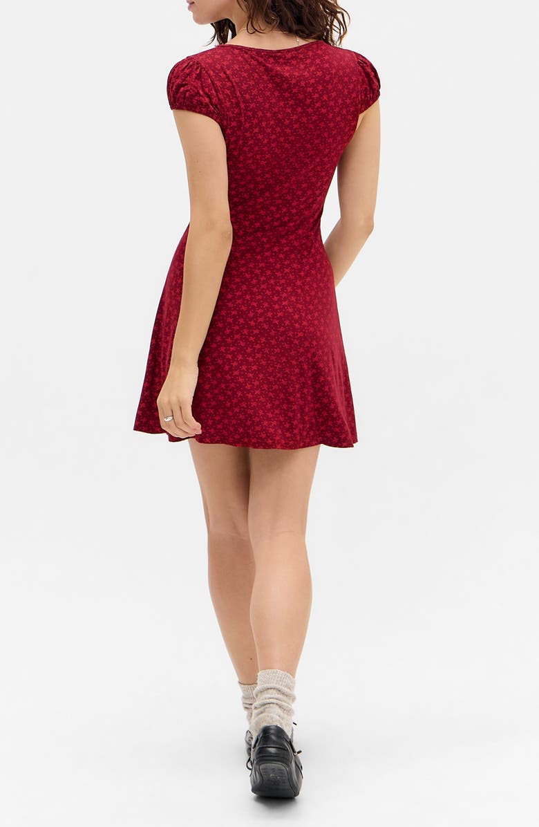 BDG Urban Outfitters Kiki Polka Dot Fit & Flare Dress, Alternate, color, Red Ditsy