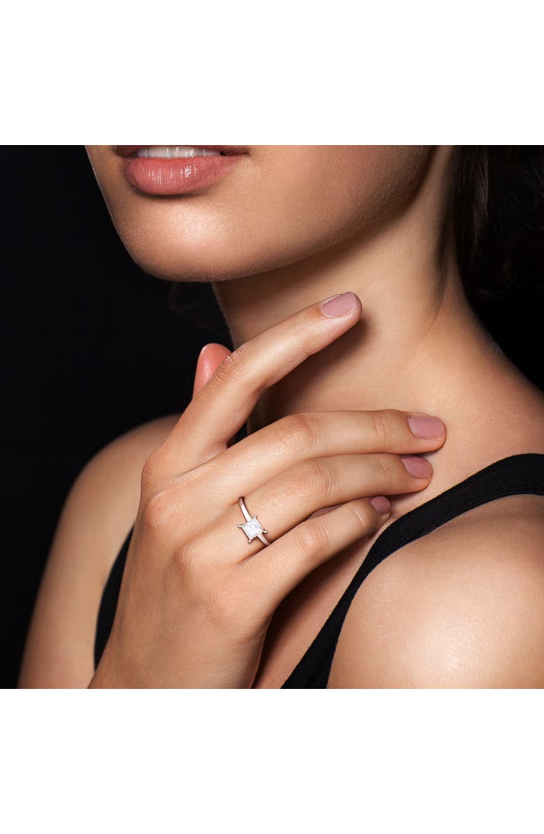 Julianna B. Moissanite Square Solitaire Ring, Alternate, color, Sterling Silver