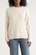 Bobeau Heart Faux Pearl Sweater