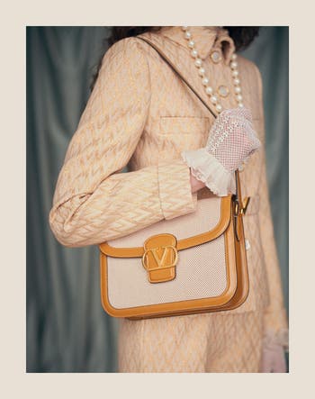 Valentino Garavani 9TO5 Canvas & Leather Shoulder Bag
