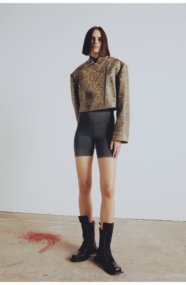 PCFG Your *Itch Wash Effect Leather Jacket, Main, color, Grey