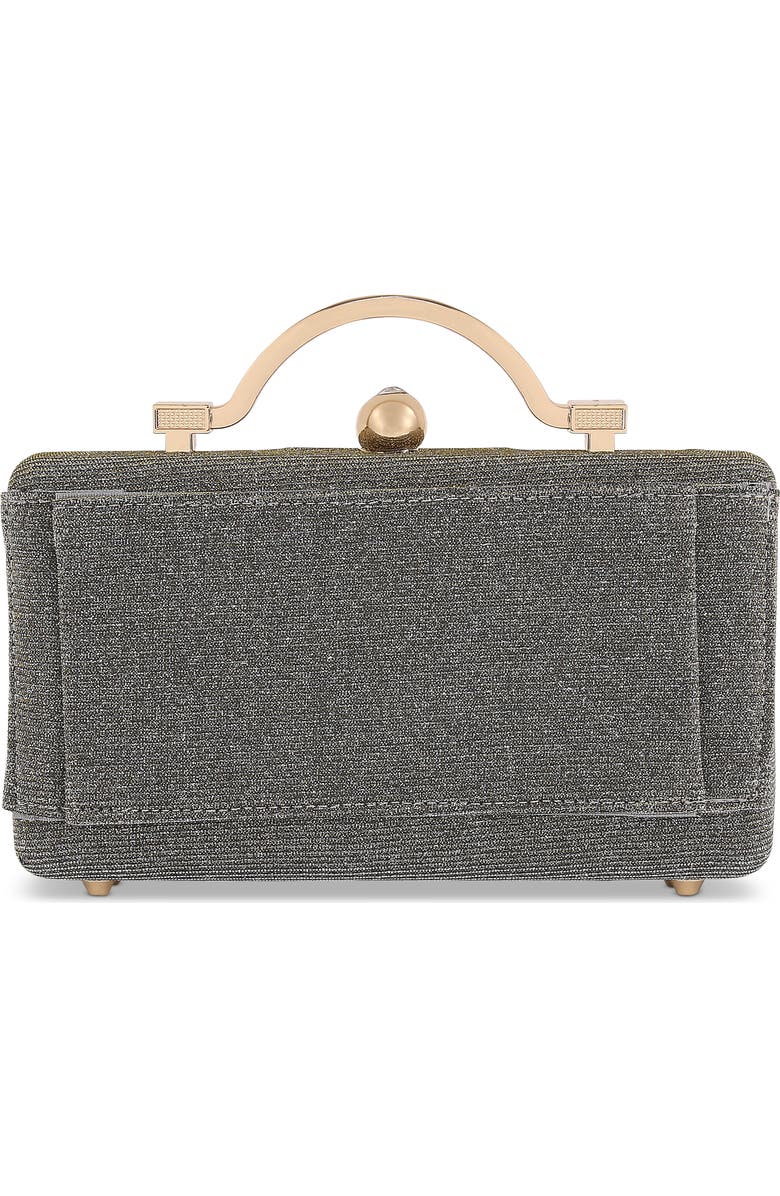 Jewel Badgley Mischka Lara Sparkle Jacquard Minaudiere with Outer Pocket, Alternate, color, Silvergold