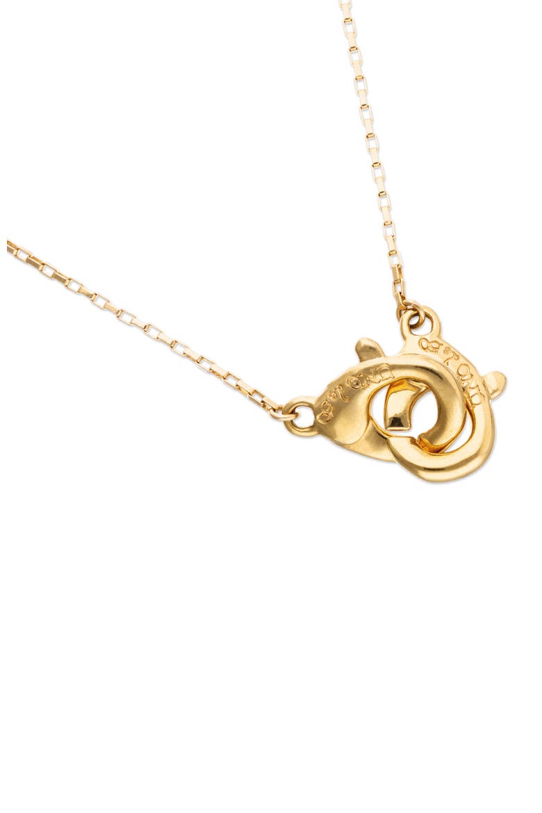 18K Gold-Plated Necklace with Interlocking Carabiner Detail, Alternate, color, Gold