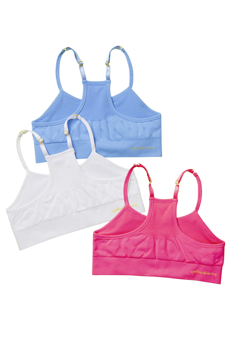 3PK Sugar Seamless Bra, Alternate, color, Sky
