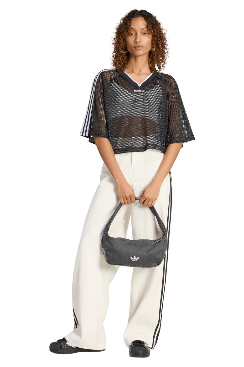 Mesh Crop Jersey Top, Alternate, color, BLACK
