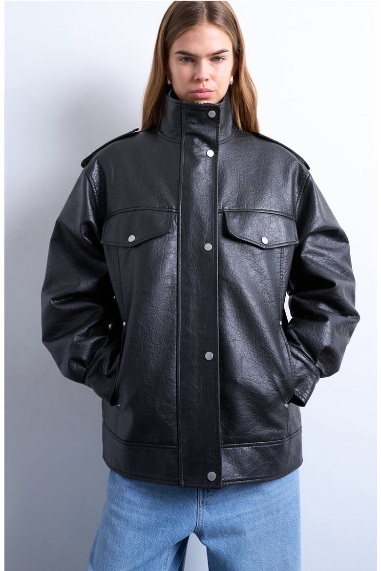 Oversize Faux Leather Jacket (Women) | Nordstromrack