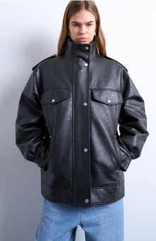 Oversize Faux Leather Jacket