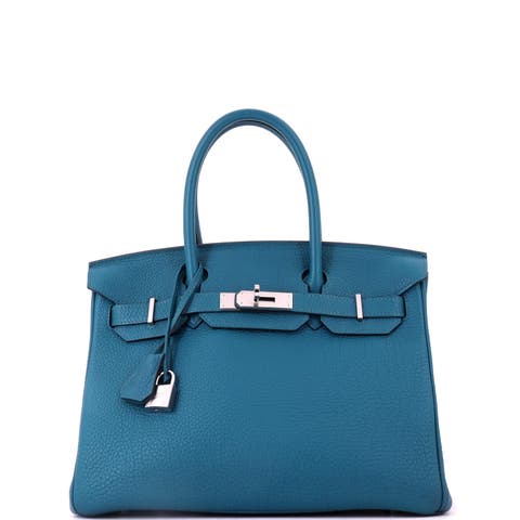 Birkin Handbag Blue Togo with Palladium Hardware 30