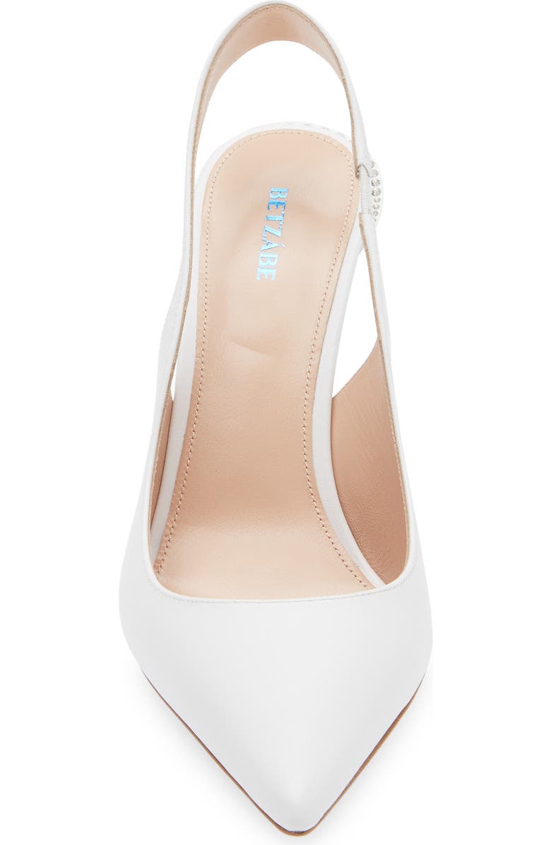 BETZÁBE Eva Crystal Slingback Pump, Alternate, color, White Nappa