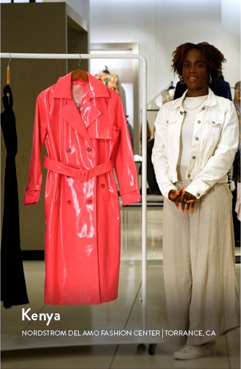 Cleo Faux Leather Trench Coat, sales video thumbnail