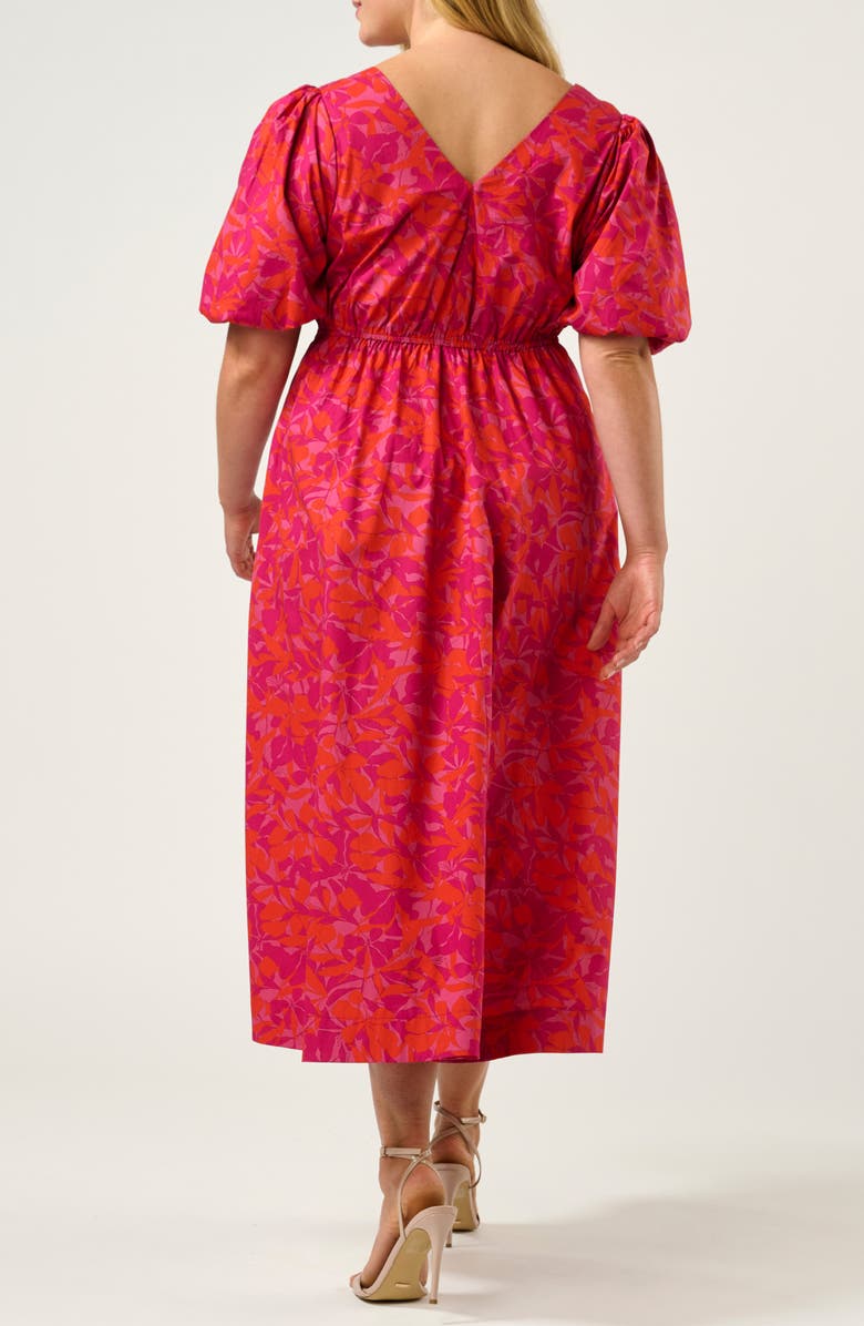 Estelle Aura Falls Floral Print Cutout Dress, Alternate, color, Winter Berry