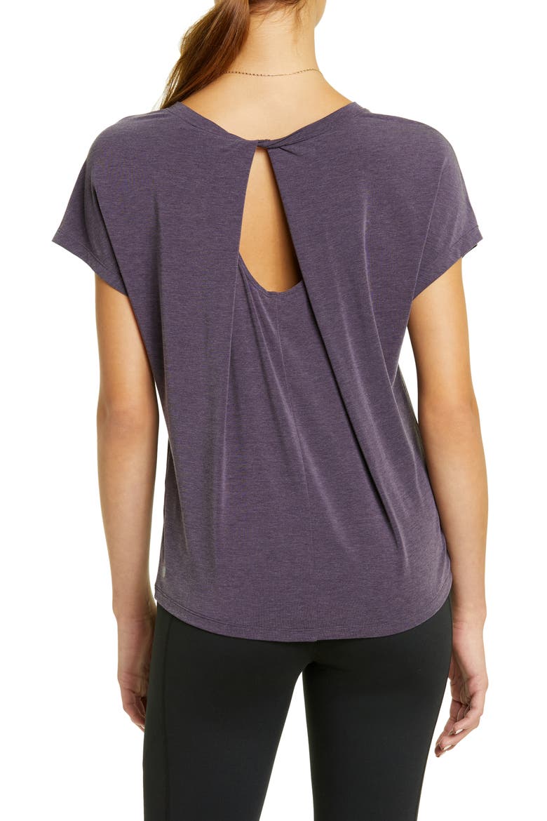 Studio Twist Back T-Shirt, Alternate, color, PURPLE NEBULA