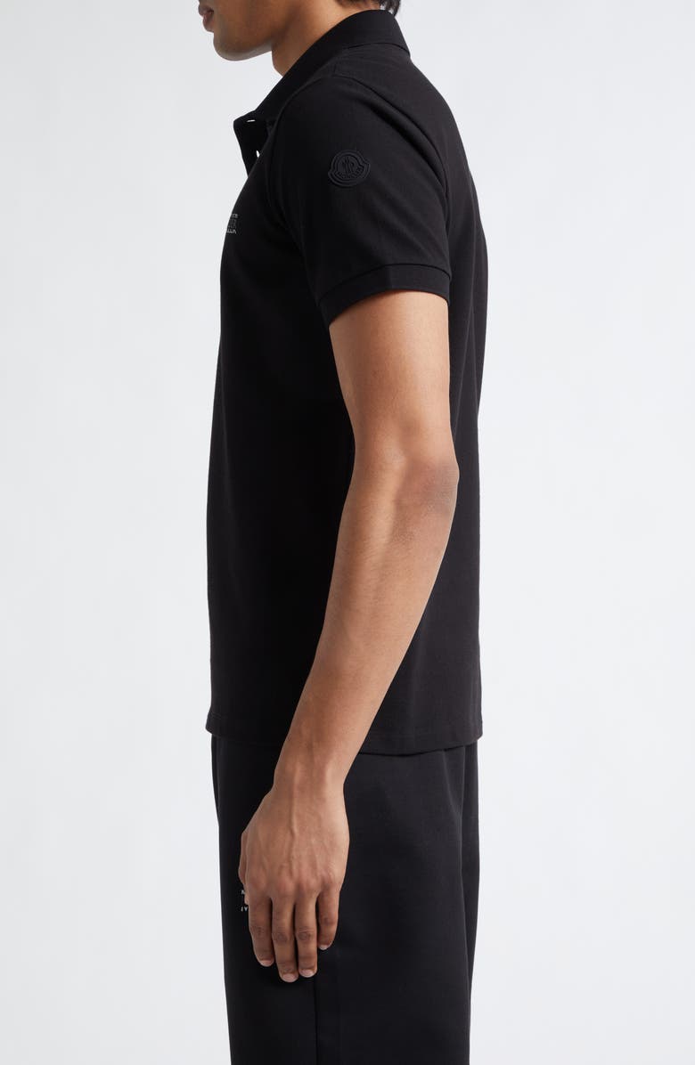 Moncler Logo Cotton Polo, Alternate, color, Black