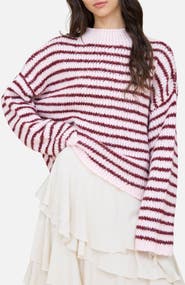 Blu Pepper Stripe Mock Neck Sweater