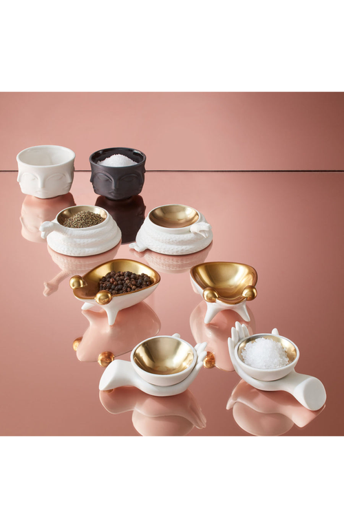 Jonathan Adler Eve Salt & Pepper Cellars Set In White/gold